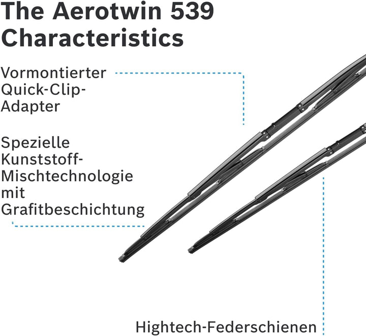 Bosch Scheibenwischer Twin 539, Länge: 650mm/550mm – Set für Frontscheibe