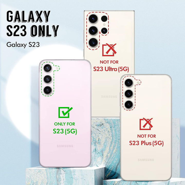 für Samsung S23 Hülle mit Schutzfolie + Stossfänger & Kameraschutz, TPU Stossfest 360°-Schutz, Samsu