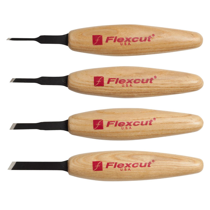 FLEXCUT Unisex – Erwachsene, Schnitzmesser, Skew Micro Tool Set, Hobbimesser, Carving, Messer für Ba