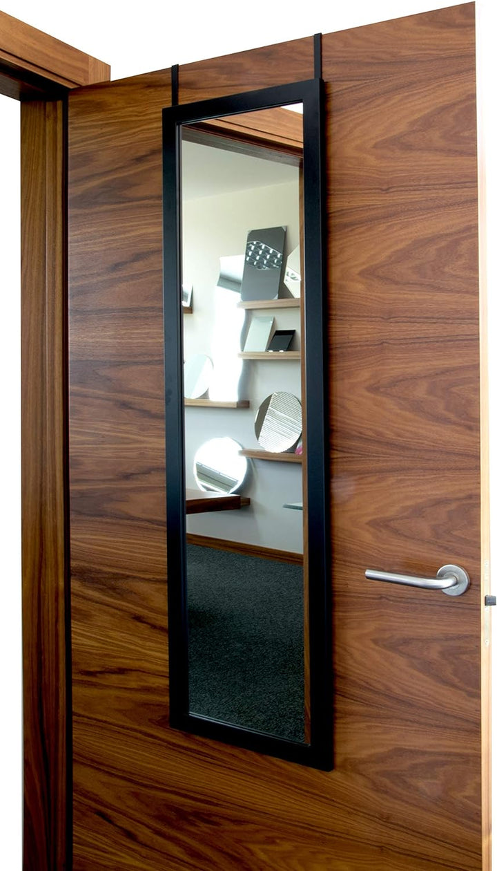 Türhängespiegel schwarz 1258x358 mm zeitlos eleganter MDF Rahmen von B.D.Art