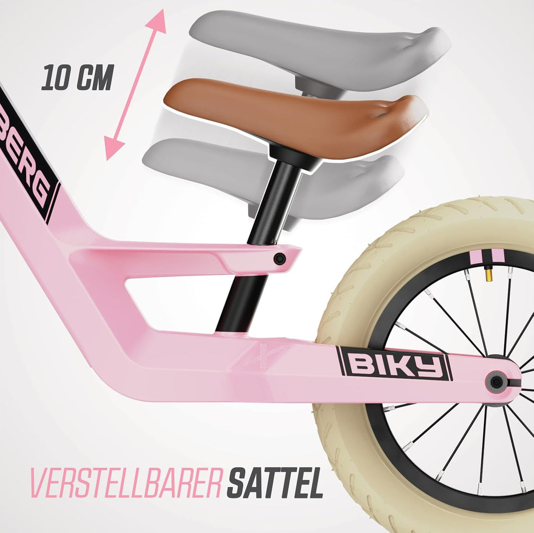 BERG Biky Retro Green Laufrad, 12'' Kinderfahrrad, Für Kinder von 2 bis 5 Jahre, Retro Grün Pink, Pi