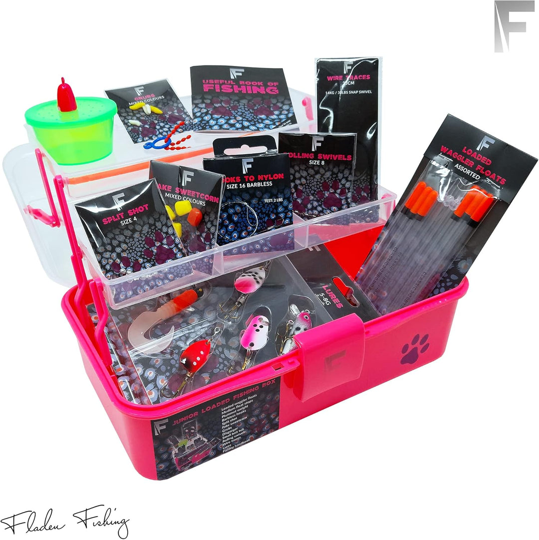 FLADEN Angelset für Kinder, mit Fluss-geladenem Grobklemmen, ideales Starter-Set für Kinder, Pink od