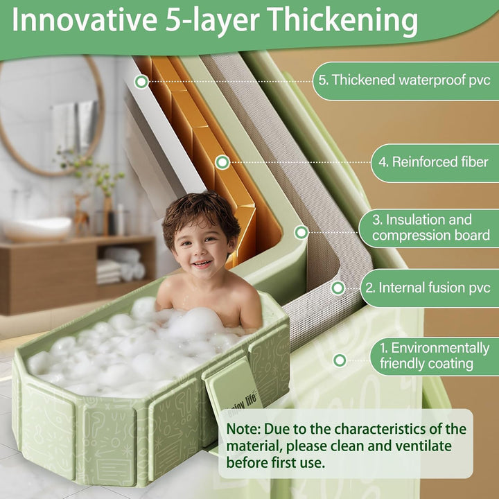 Faltbare Kinderbadewanne – Multifunktionale Badewanne für Dusche, platzsparend und tragbar, ideal fü