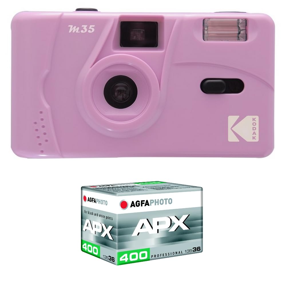 Kodak Wiederaufladbare Kamera M35 – 35 mm – Candy Pink Lila Film 400, Lila Film 400