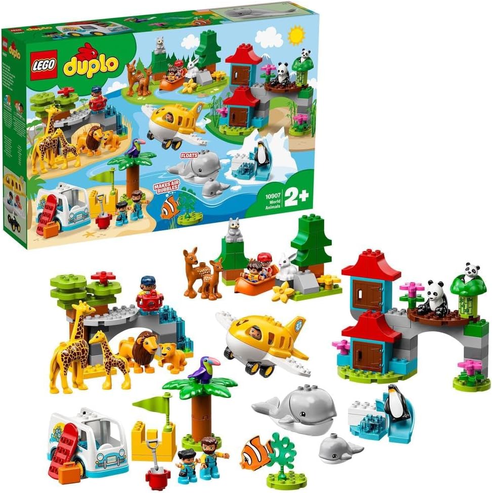 LEGO 10907 DUPLO Tiere der Welt, Tier Spielzeug für Kleinkinder im Alter von 2-5 Jahren, Lernspielze
