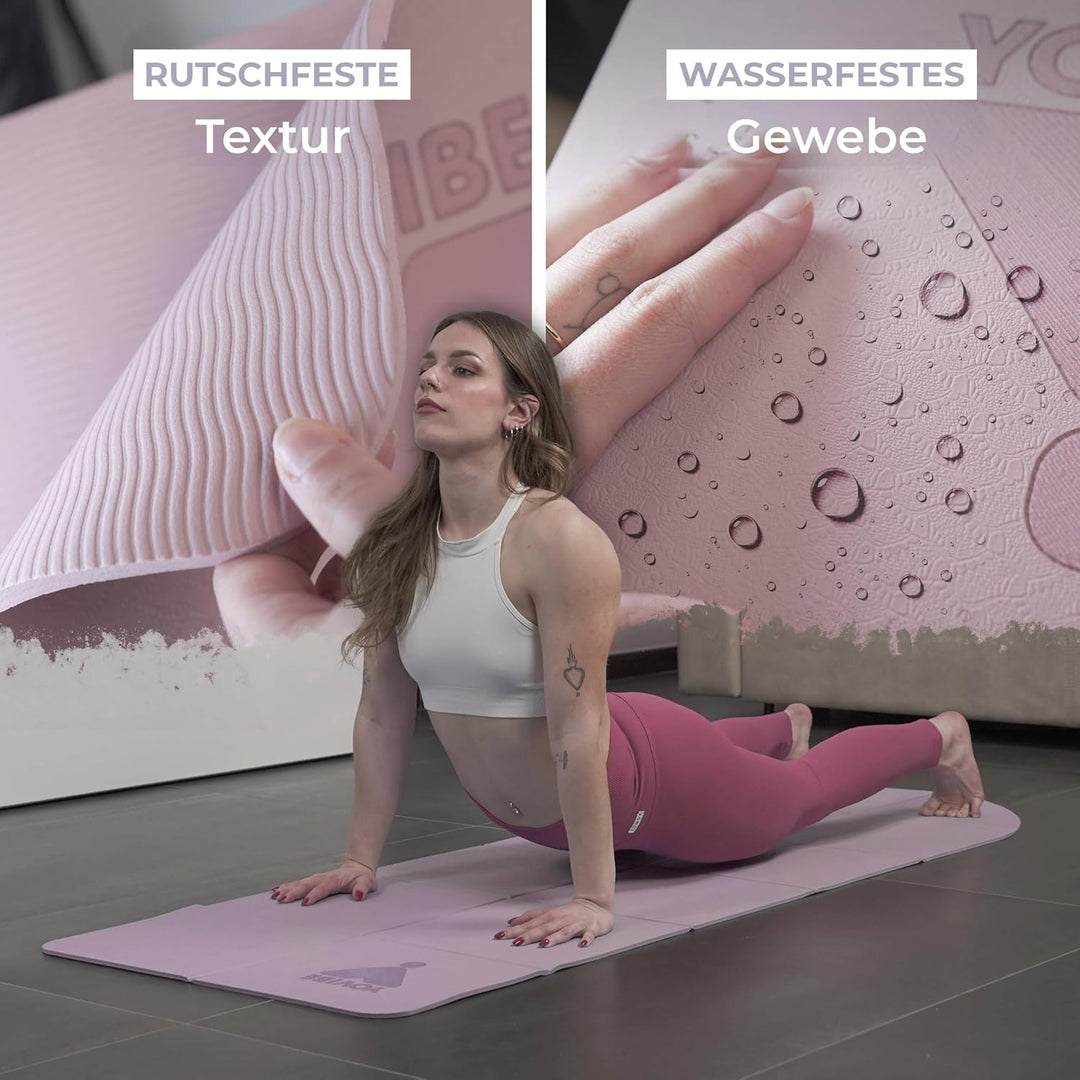 YoVibe® Yoga Matte 183x60x0,6 cm gross– Yogamatte rutschfest, extra dick, aus TPE mit Tasche & Handt