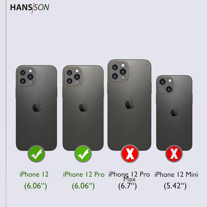 HANS/SON Hülle aus Echtleder | iPhone 12 / iPhone 12 Pro Ledercase | Stossfest | Dünn | Hochwertig |