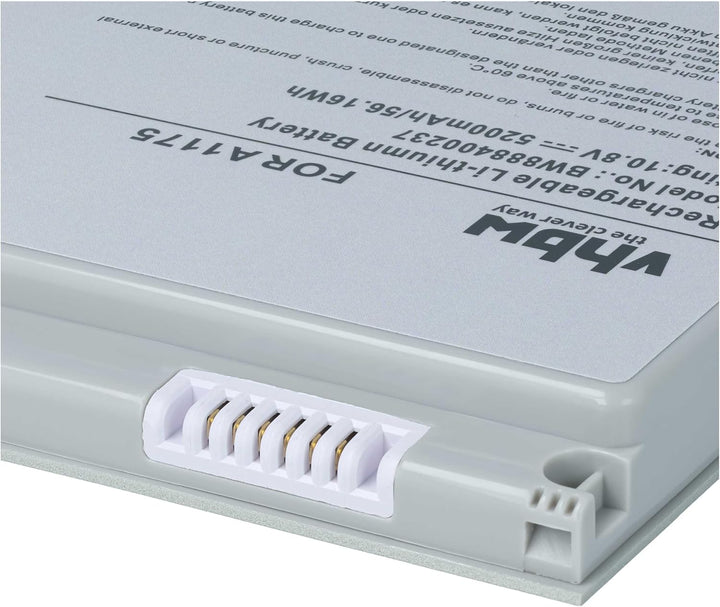 vhbw Akku kompatibel mit Apple MacBook Pro 15 MB134LL/A, 15 MB134X/A Notebook (5200mAh, 10,8V, Li-Po