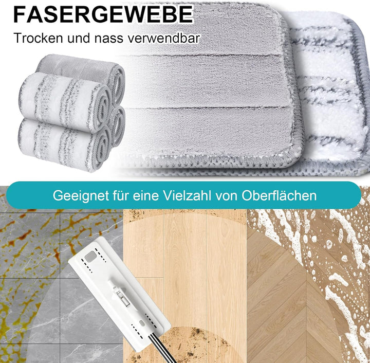 Masthome Wischmopp Set mit Eimer, 140cm Edelstahl Griff Wischmopp und Putzeimer Set, Bodenwischer Se