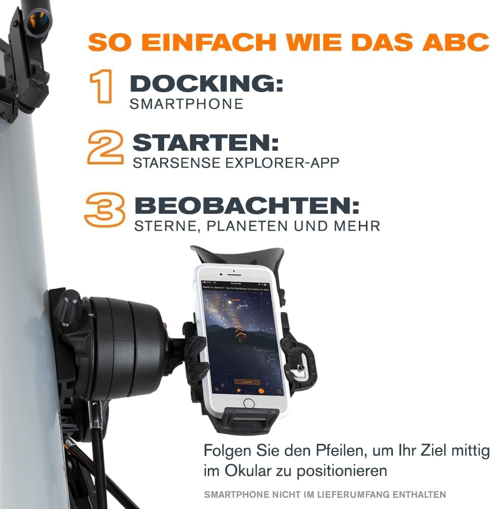 Celestron 22461 StarSense Explore DX 130 Newtonsches Spiegelteleskop mit Smartphone-App-fähiger Tech