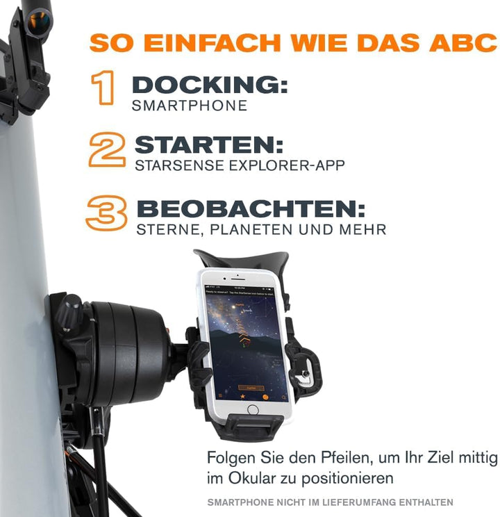 Celestron 22461 StarSense Explore DX 130 Newtonsches Spiegelteleskop mit Smartphone-App-fähiger Tech