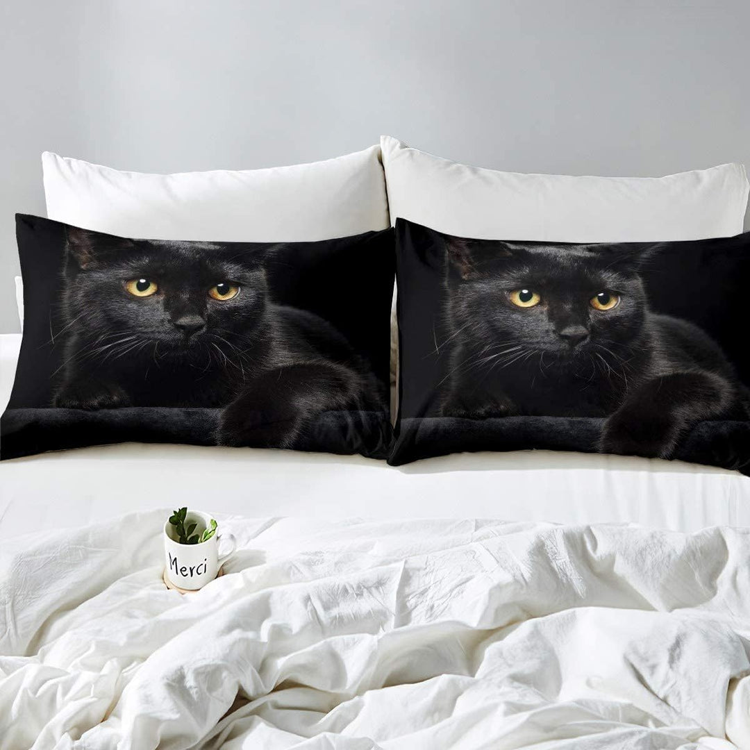 Loussiesd Katze Haustier Katzen Muster Bettw?sche Set 135x200cm Nettes K?tzchen Bettbezug Set für Ki