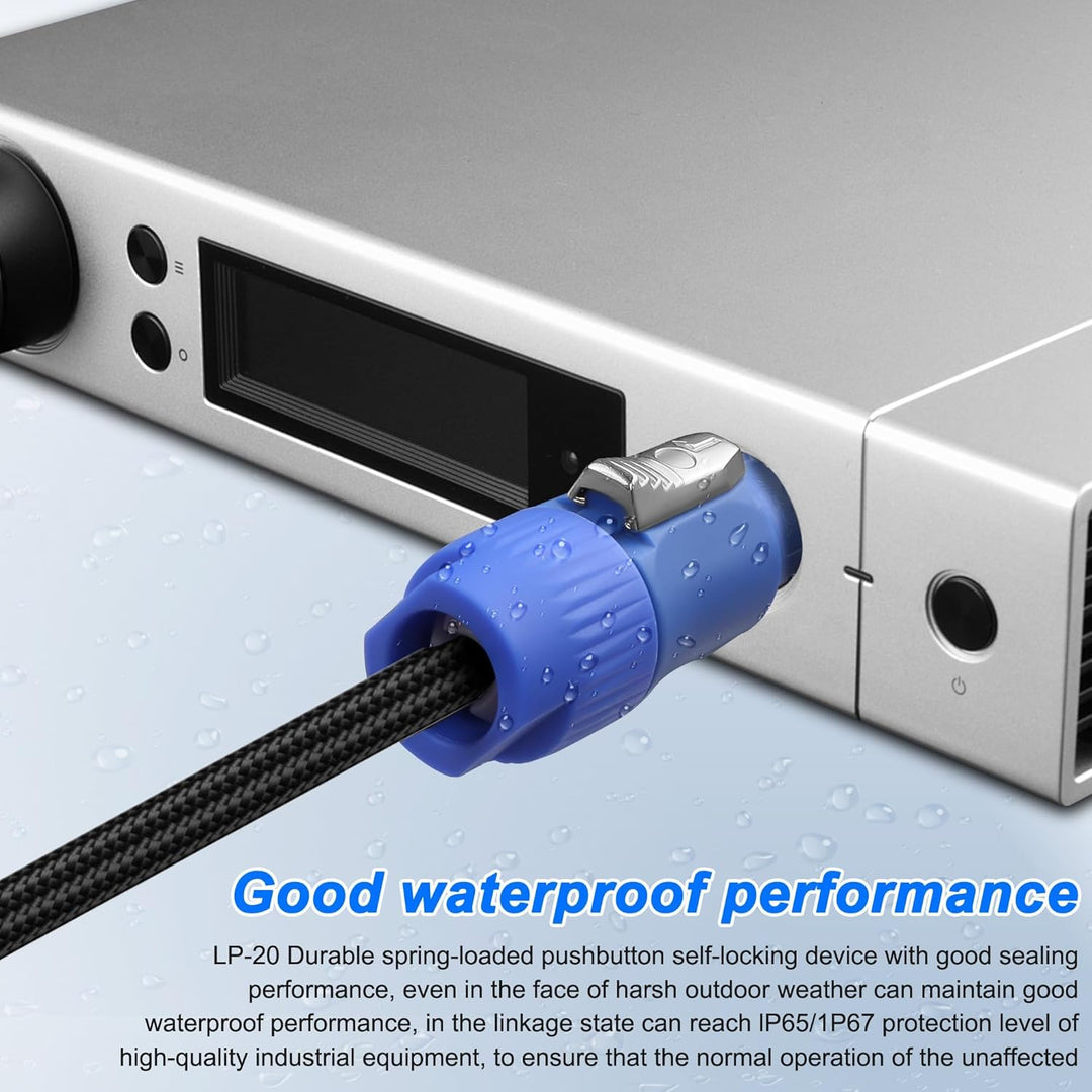XMSJSIY PowerCon/XLR Power Audio Combo Link Kabel 16AWG 3-Pin PowerCon AC Eingang zum Ausgang 22AWG