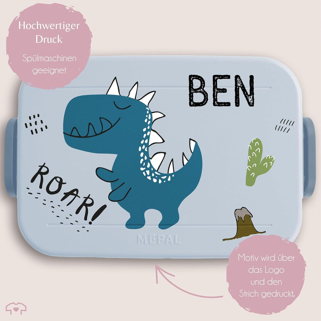 Bento Box Midi für Mepal Bentobox - Kinder Dino Brotbox Dinosaurier Lunchbox Dinosaurus Vesperdose D