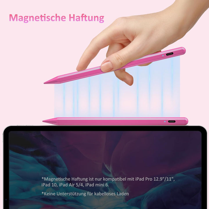 Stylus Stift für Apple iPad 2018-2025, Pencil für iPad A16/10./9/8/7/6, Pro M5/M4/13/12,9/11'', Mini