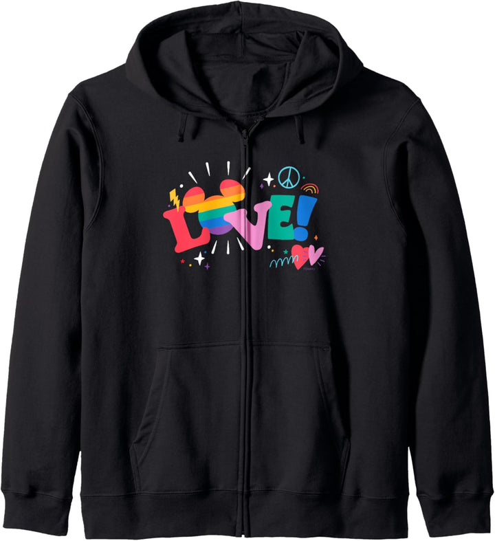 Disney Mickey Mouse Icon Pride Love Rainbow Doodles Kapuzenjacke