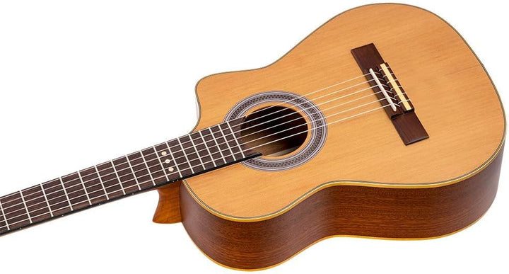 Ortega Guitars Konzertgitarre elektro-akustisch - Requinto Series - deep body - inklusive Gigbag - M