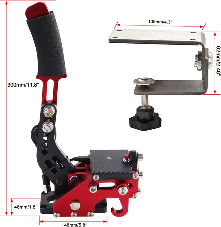 Bruce & Shark USB Handbremse Handbrake with Fixed Base für Racing Games Wheel Stand G29 für PS4/PS5
