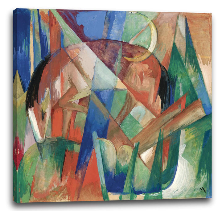 Printed Paintings Leinwand (70x70cm): Franz Marc - Fabeltier II (Pferd) (1913) 70x70 cm, 70x70 cm