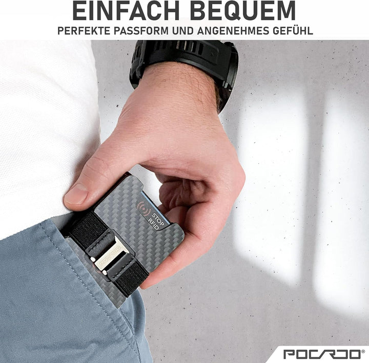 POCARDO Slim Wallet | Kleine Geldbörse mit Geldscheinfach, Münzfach, Kartenfach und RFID-Schutz | He