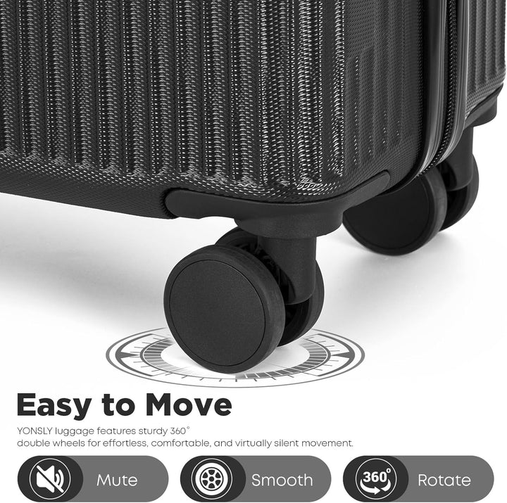 Koffer Suitcase, Trolley Reisekoffer, Kabinenkoffer, Rollkoffer Handgepäck mit 4 Rollen 360°, Hartsc