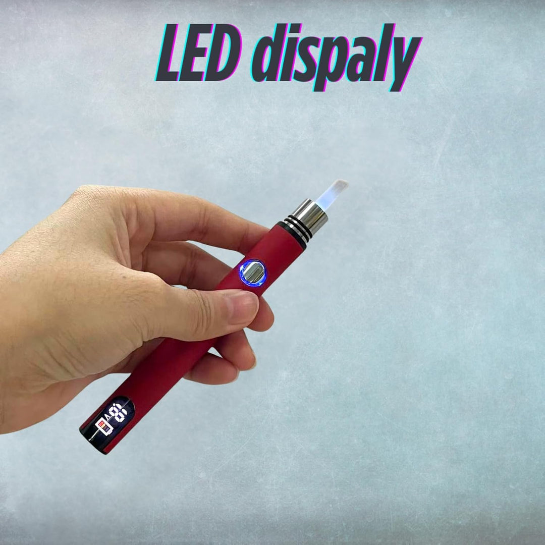 Longmada Ceramic Hot Knife with LED light, 510 Thread Dab Tool Cut Wax Accessory with display batter