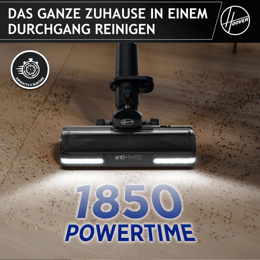 Hoover Akku-Staubsauger HF9 Home I Bis zu 240 m² BZW. 60 Min. Laufzeit mit 2 Akkus I Leistungsstarke