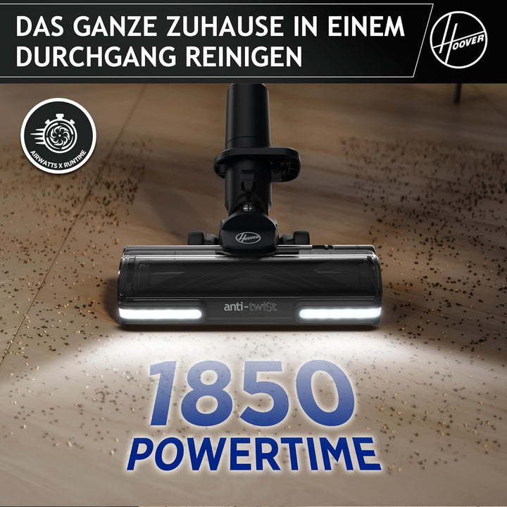 Hoover Akku-Staubsauger HF9 Home I Bis zu 240 m² BZW. 60 Min. Laufzeit mit 2 Akkus I Leistungsstarke