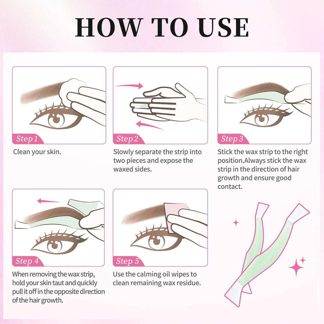 Beauty7 Kaltwachsstreifen für Gesicht, 48 Streifen, Enthaarungsstreifen, Augenbrauen und Lippen, nor