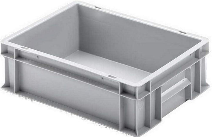 BRB 16x Euro-Stapelbehälter mit 2 Griffleisten, LxBxH 400x300x120 mm, 11 Liter, grau