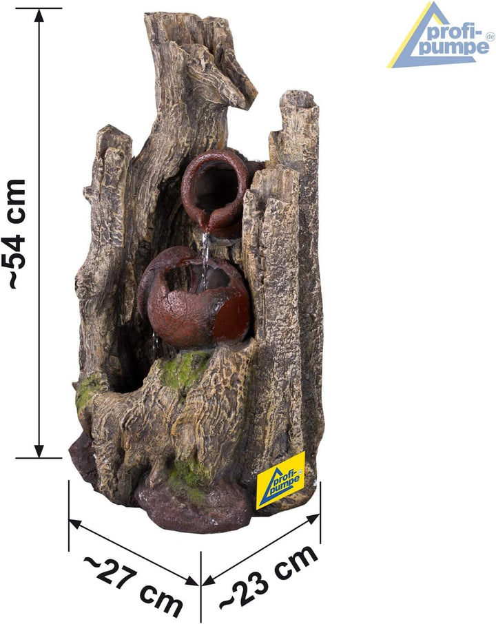 Gartenbrunnen Brunnen Zierbrunnen Zimmerbrunnen Springbrunnen Brunnen WALDSCHATZ mit LED-Licht 230V