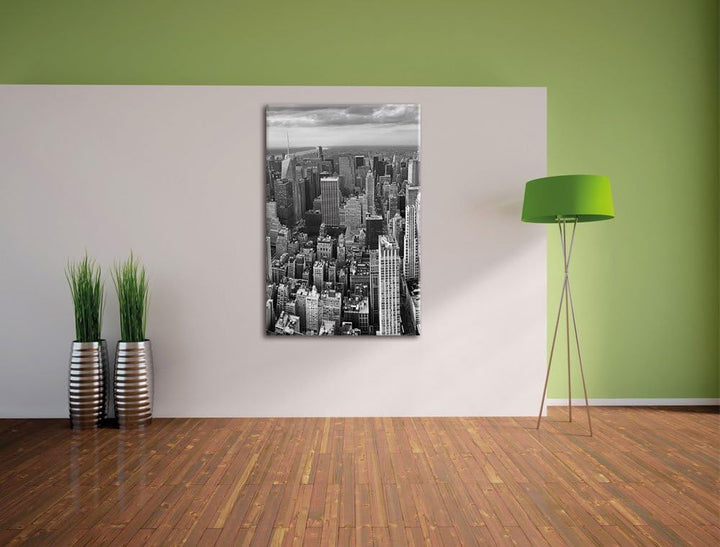 Pixxprint New York Skyline als Leinwandbild/Grösse: 100x70 / Wandbild/Kunstdruck/fertig bespannt, 10