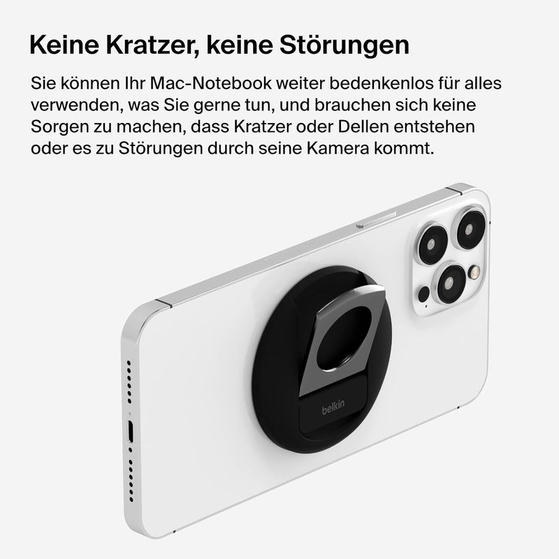 Belkin iPhone-Halter mit MagSafe für Mac-Notebooks; einfache magnetische Befestigung zur Verwendung