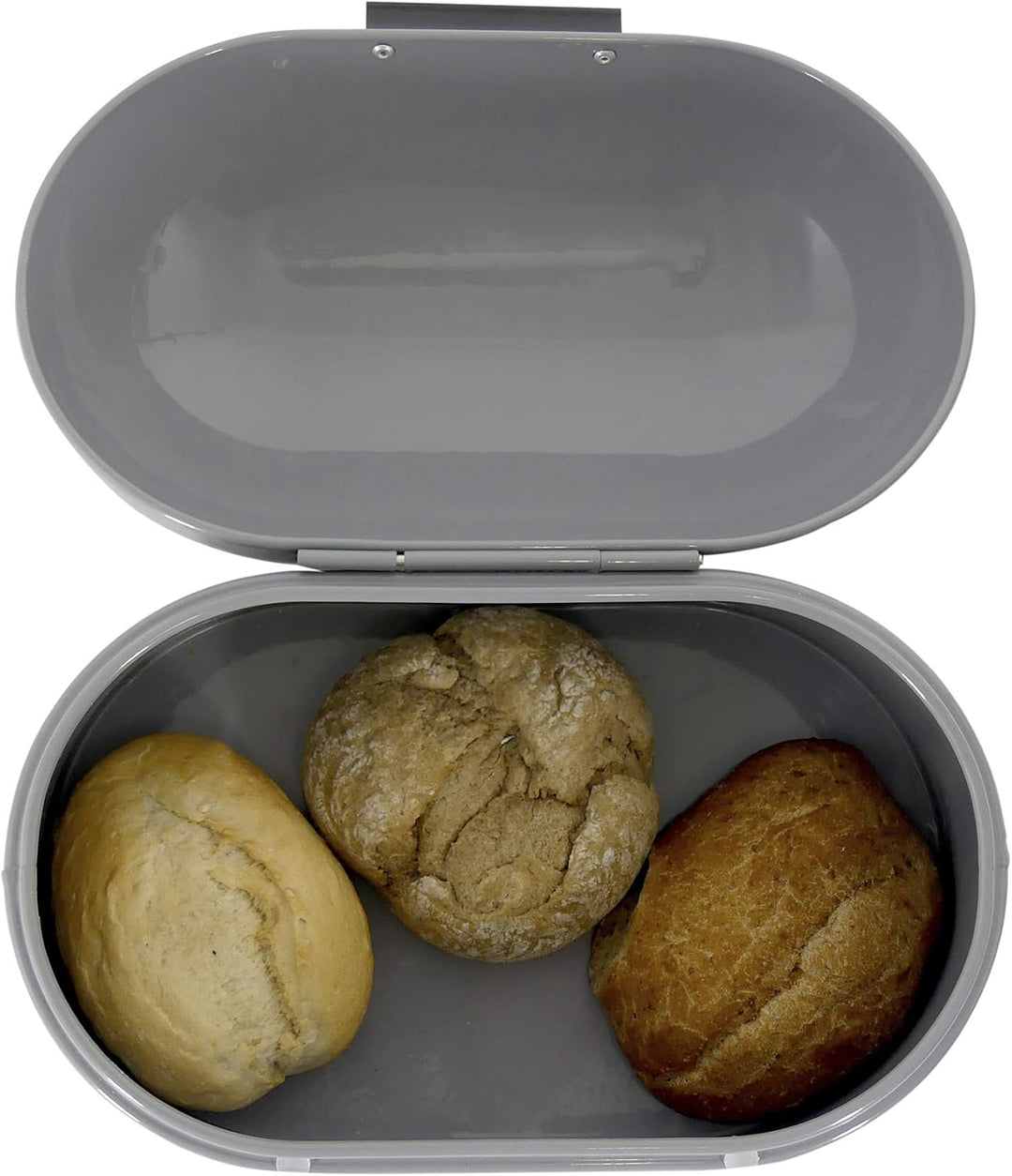 kela Brotkasten Metall mit Lüftungslöcher 25x15x17cm, kleine Brotbox mit Klappdeckel, FRISCOLINO, Br