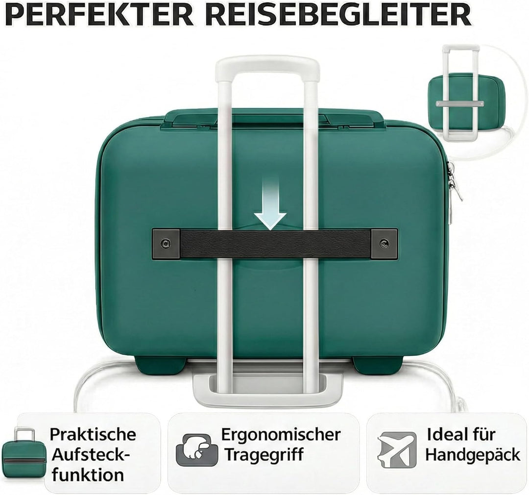 POSH Kleiner Koffer S Hartschale 27x35x17 cm - 14L Beauty Case aus Polypropylen - Ultraleichter 0,8