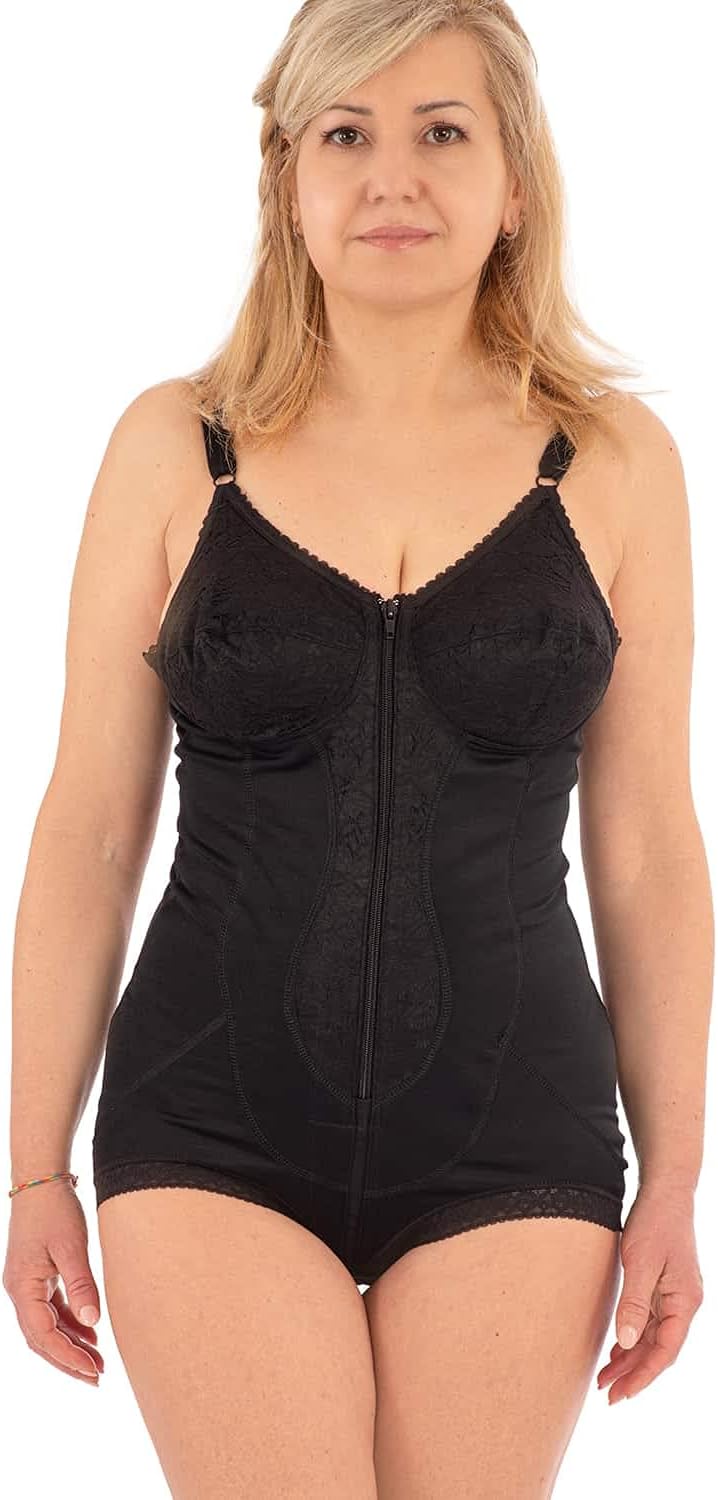 BODYPERFECT Body damen elegant Shapewear body damen Miederbody stark formend Made in Italy Schwarz 3