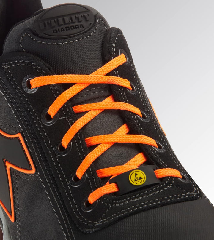 Diadora Herren Glove NET Low PRO S3 HRO SRA ESD, Asphalt Orange Fluo, 41 EU 41 EU Asphalt Orange Flu
