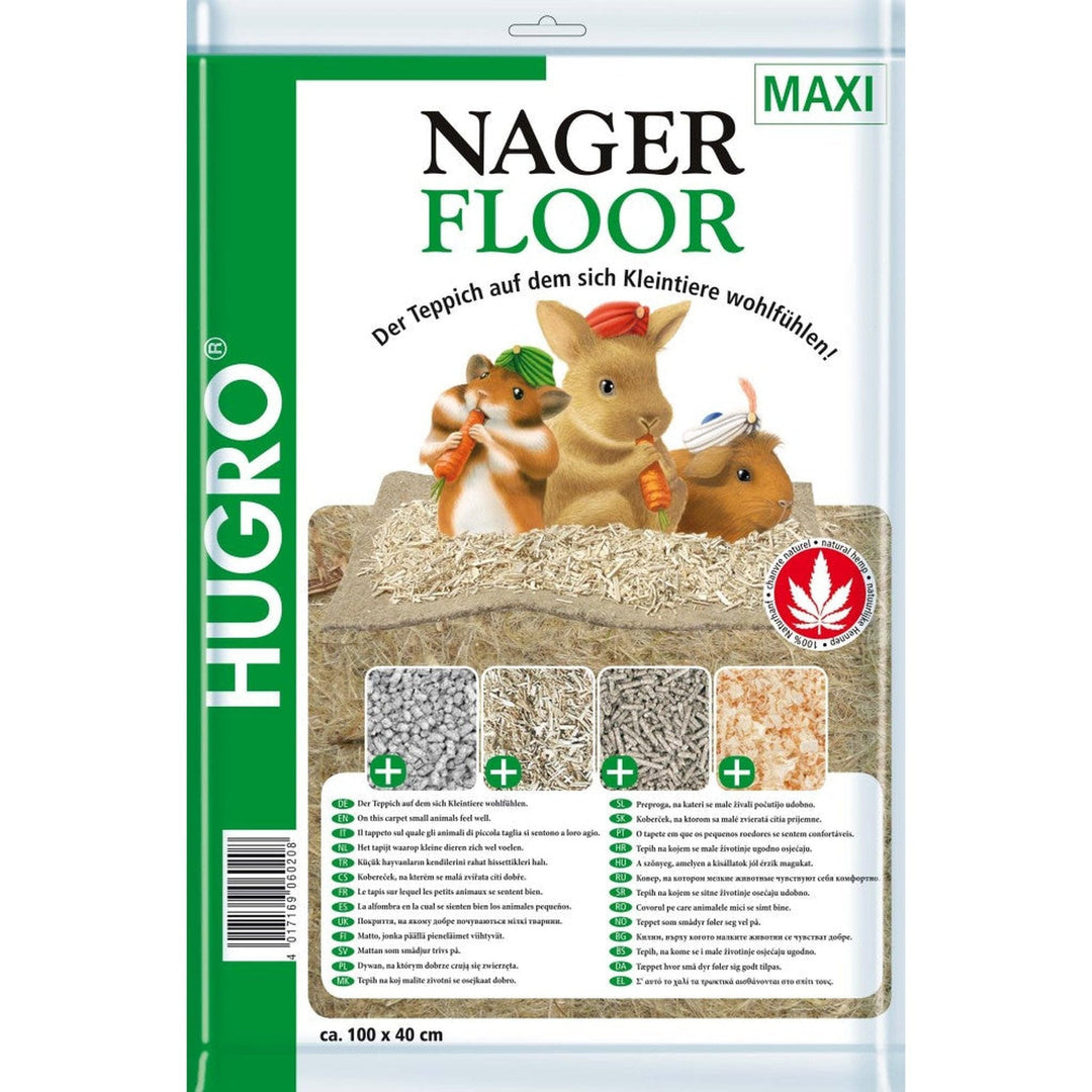Hugro Nagerfloor Streuunterlage 40x100cm, Hanfmatte, Nagerteppich für Heimtier