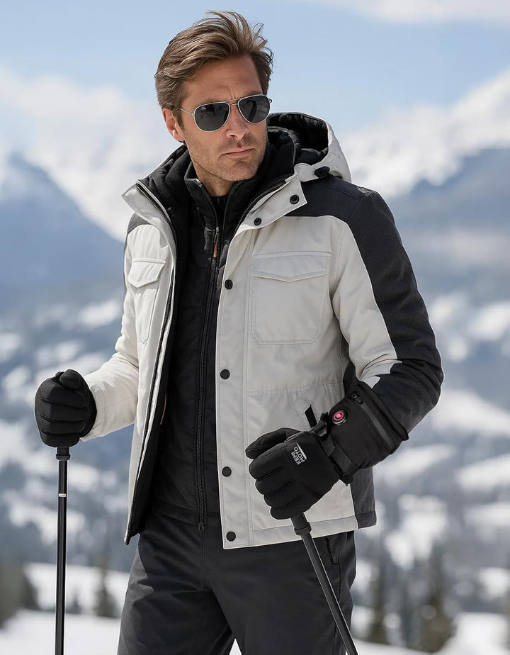 KEMIMOTO Beheizbare Handschuhe mit 2500mAh Akku, Elektrisch Winter Thermohandschuhe Herren und Damen
