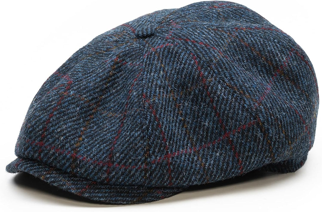 Sterkowski Shelby | 100% Harris Tweed Schiebermütze für Herren und Damen | Warm Elegant 8-Panel Zeit