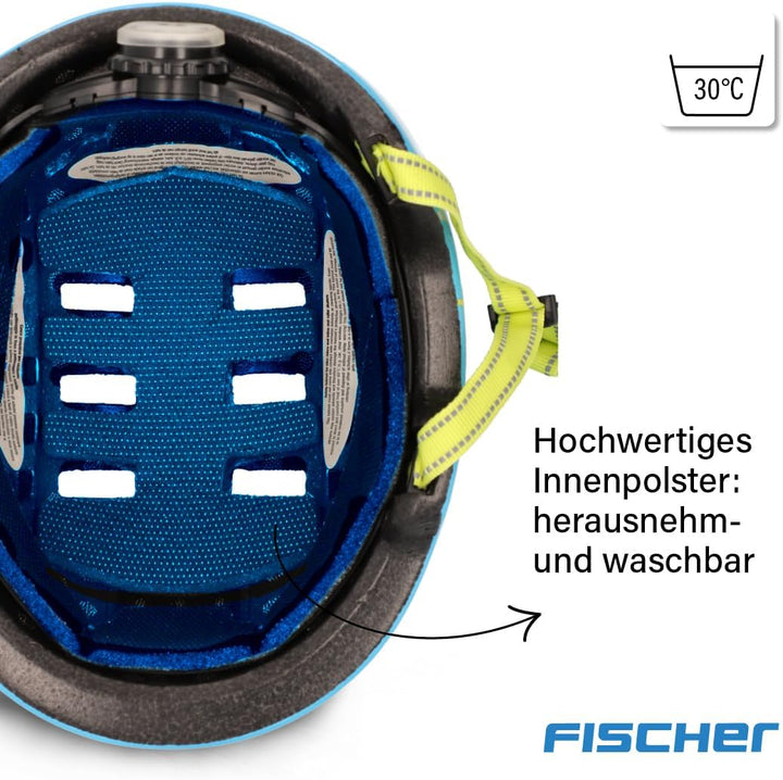 FISCHER BMX Kinder-Helm, Fahrradhelm, Radhelm, Dirt Bike Helm Plus mit integriertem LED-Rücklicht XS