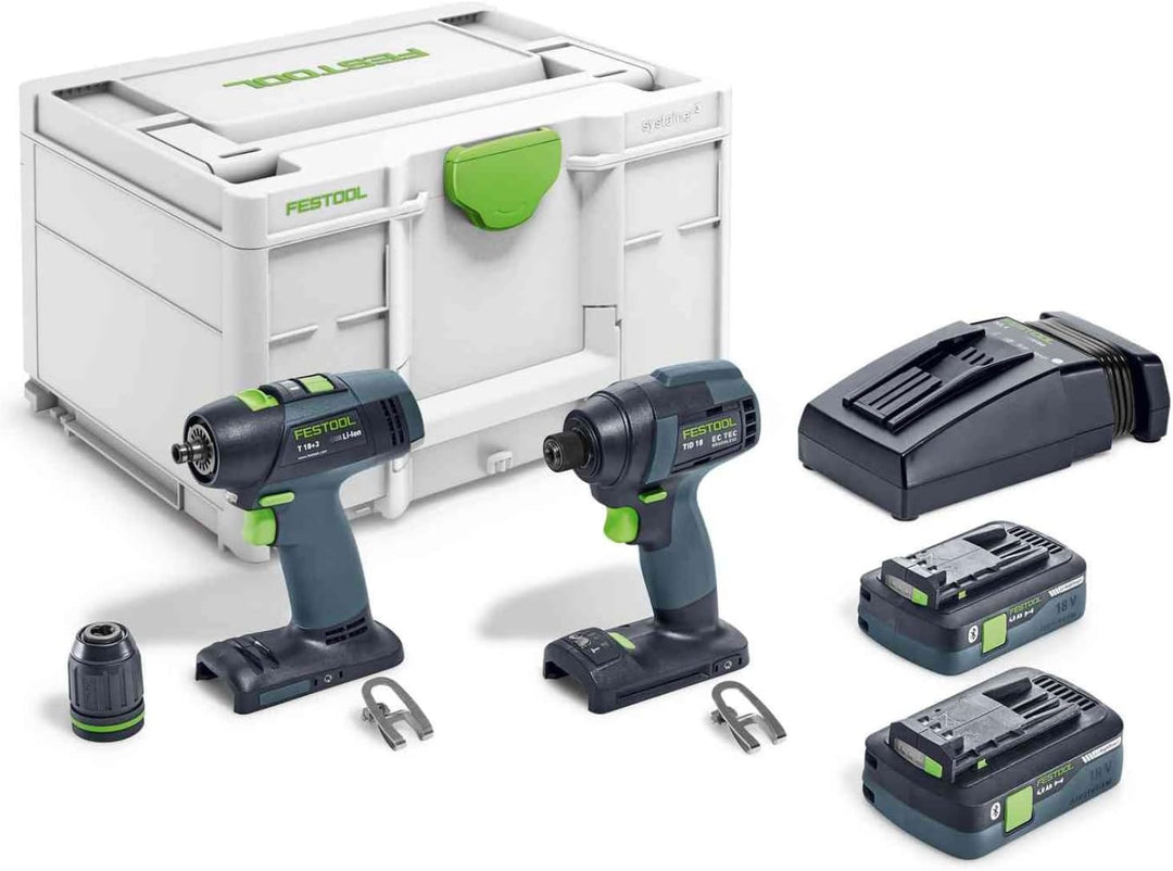 Festool Schrauber- und Bohrer-Set TID 18 HPC 4,0 I-Set T18 (mit TID 18, T 18+3, Akkupacks BP 18 Li 4