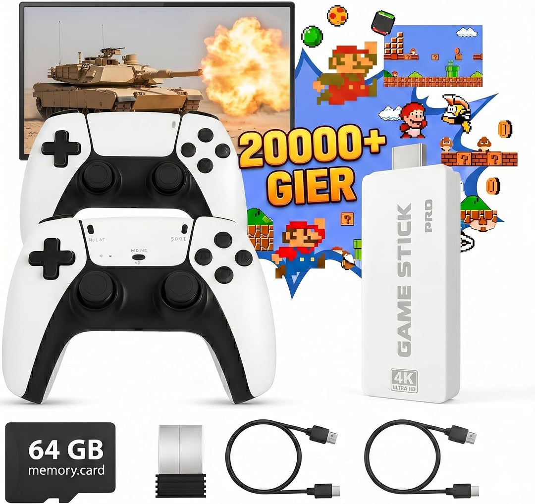 Retro HDMI Konsole mit 2 kabellosen Controllern und integrierter Spielesammlung