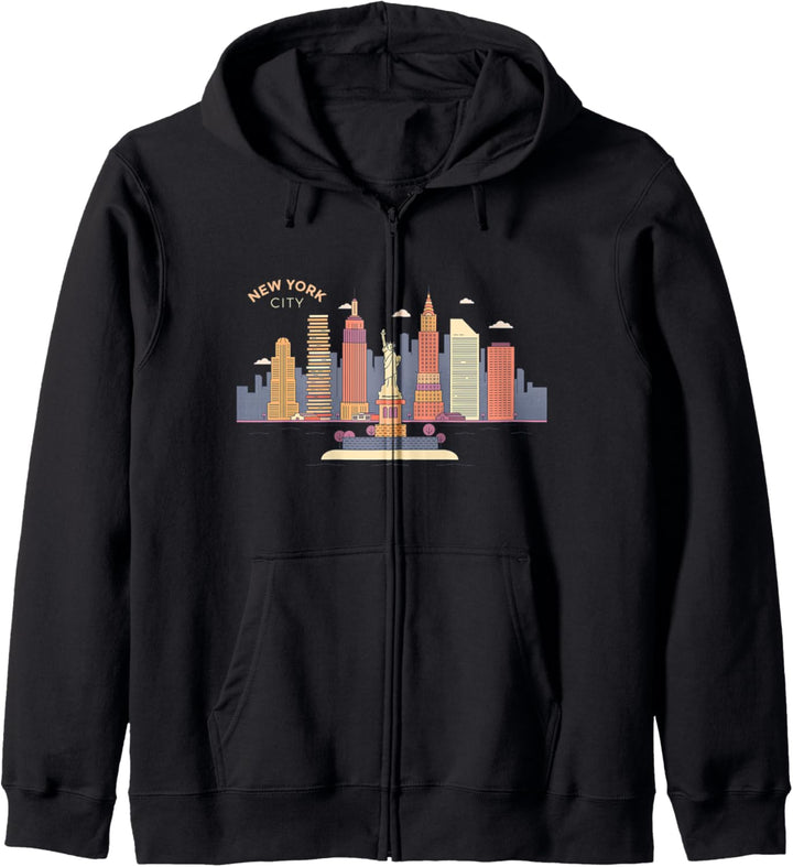 New York City Skyline NY Jahrgang New York City NYC Kapuzenjacke