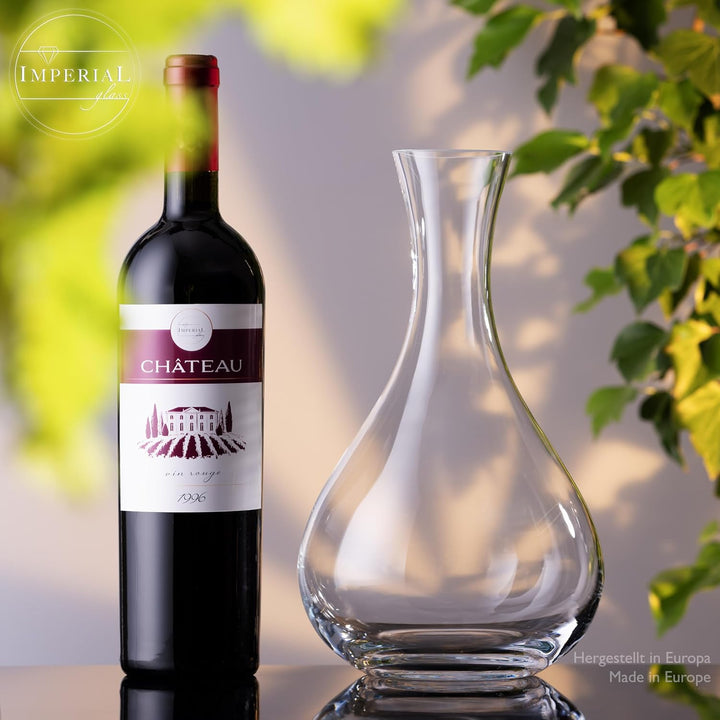 IMPERIAL Bauchiger Dekanter 1900ml Weinkaraffe aus Crystalline Glas 'Havanna' Weindekanter Handgefer
