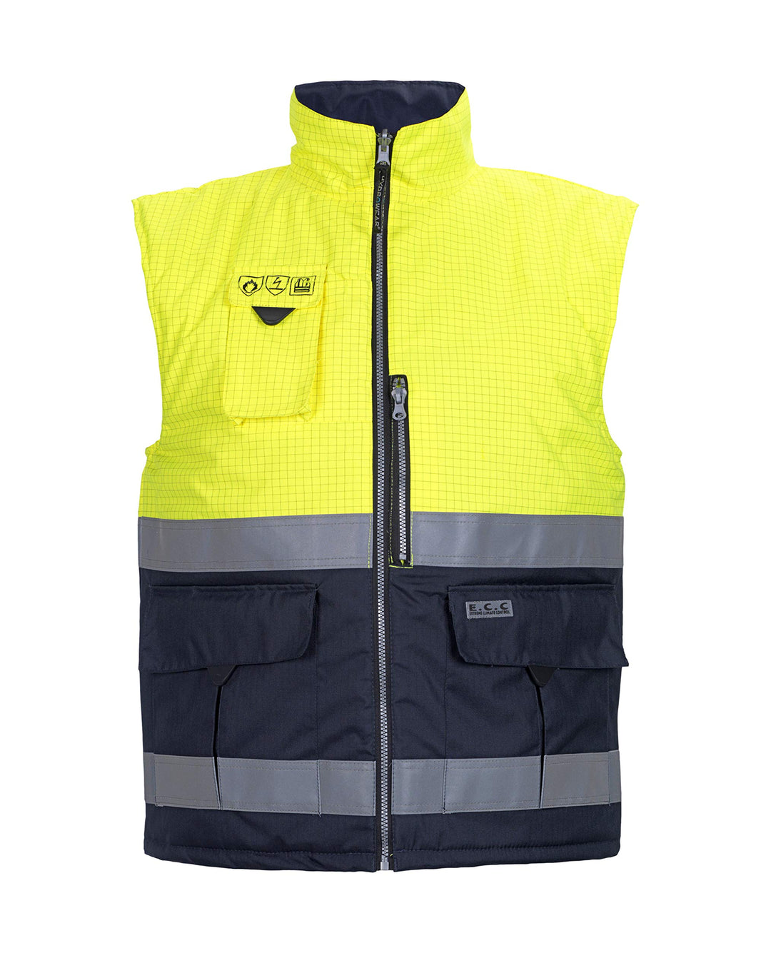043446YN METZ Körperwärmer, Fr Ast, Hallo-Vis Gelb/Marineblau, Grösse M M Neongelb - Marine, M Neong