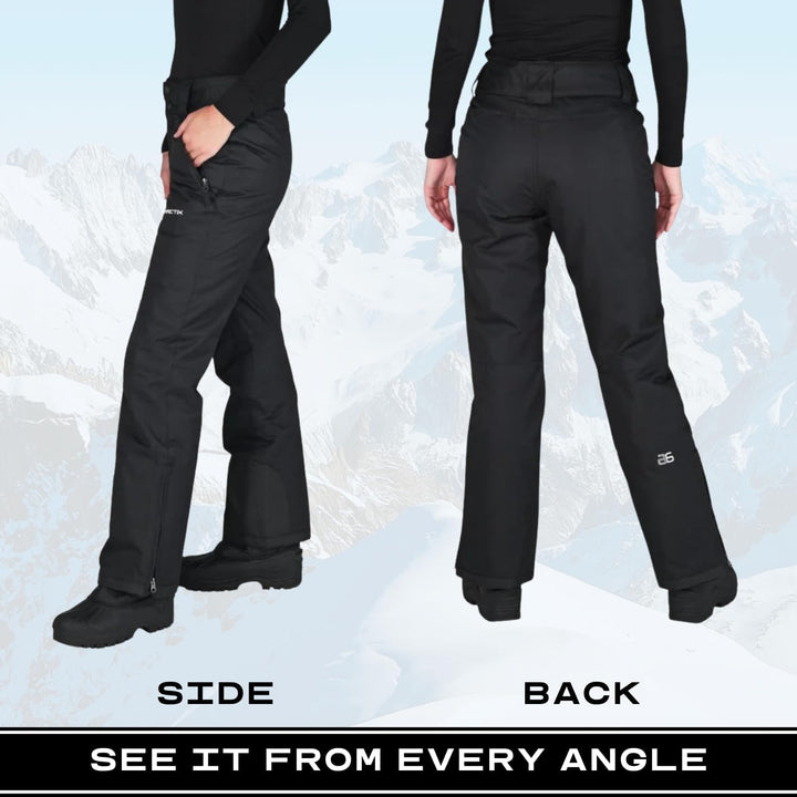 ARCTIX Damen Snow Schneehose, Schwarz, Grösse S X-Small/33" Inseam Schwarz, X-Small/33" Inseam Schwa