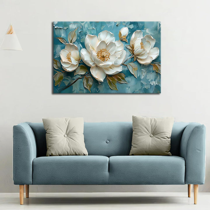 Gross Leinwandbilder Bilder Mit Rahmen, Weiss Pfingstrose Blumen bild auf leinwand Wandkunst Vintage