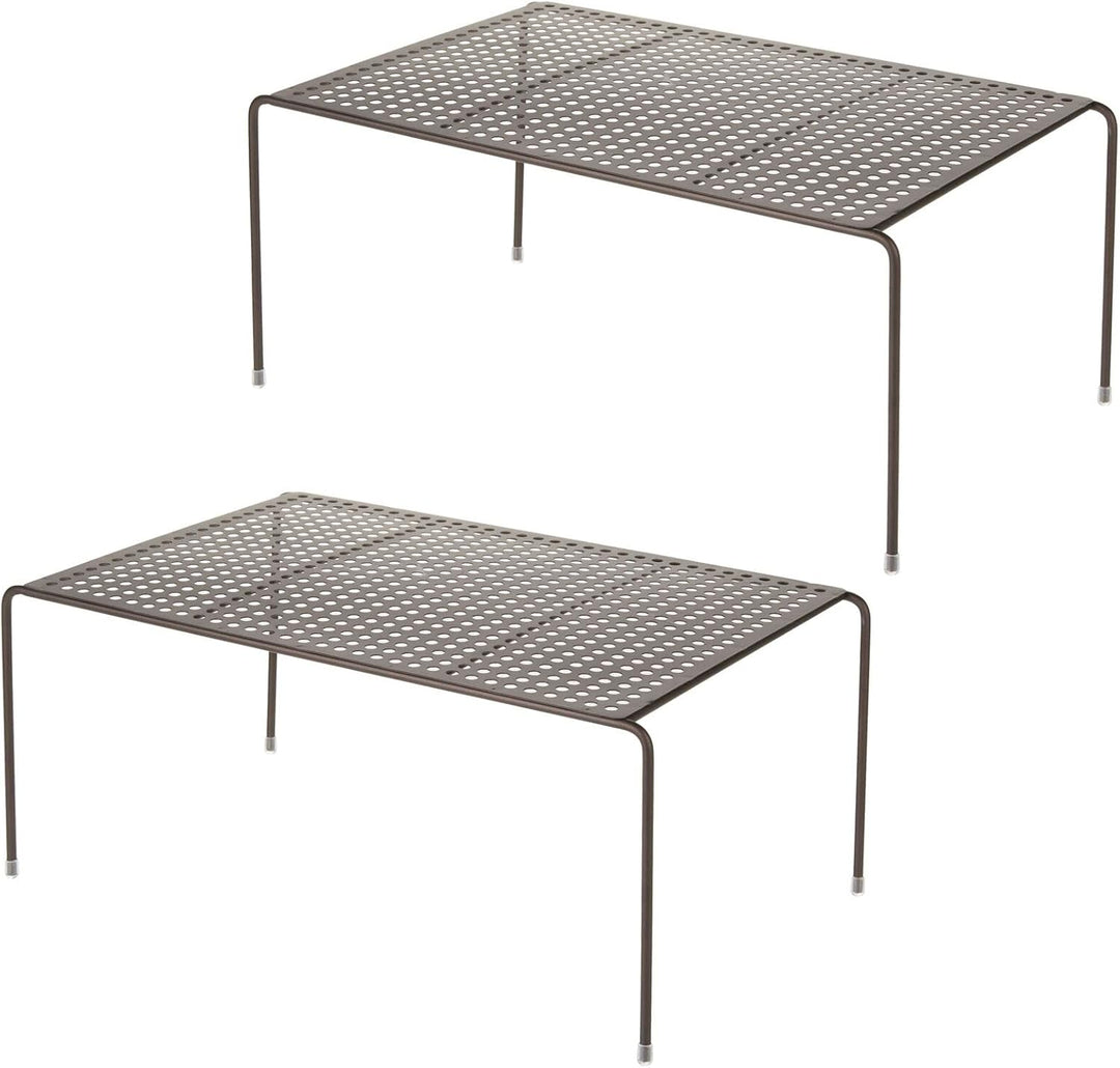 mDesign 2er-Set Geschirrablage für die Küche – freistehendes Tellerregal aus Metall – grosses Küchen