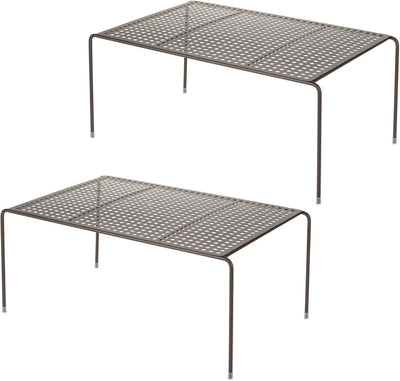 mDesign 2er-Set Geschirrablage für die Küche – freistehendes Tellerregal aus Metall – grosses Küchen